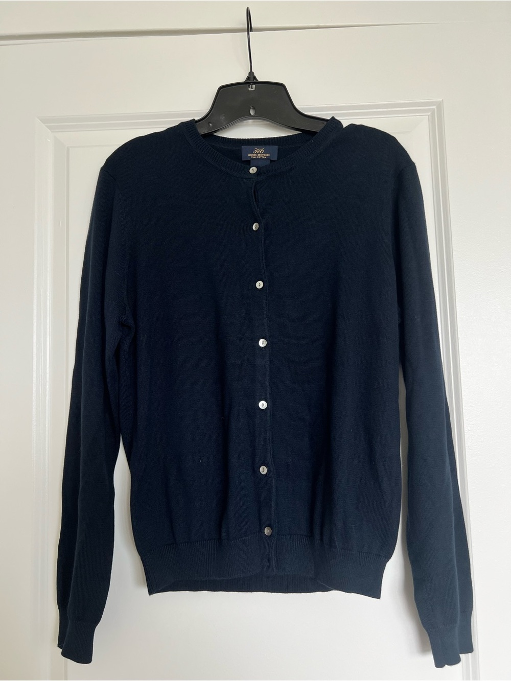 Brooks Brothers Navy Crewneck Button-Up Women's Cardigan
